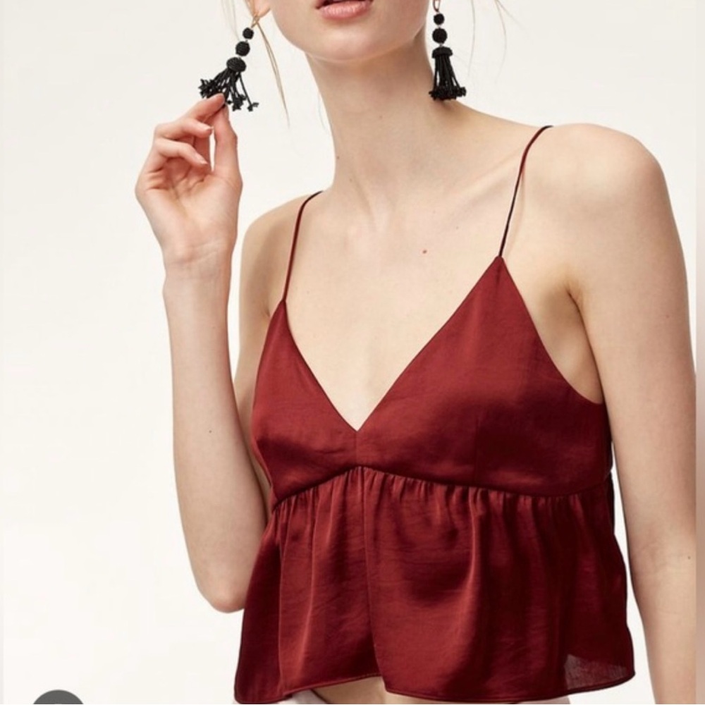 Little Moon Yellow Satin Crop Top